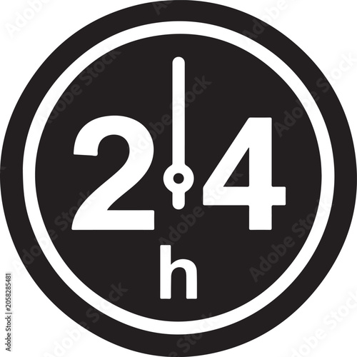 Fotografi 24 Hour Clock Twenty Four Hours Service Time Icon
