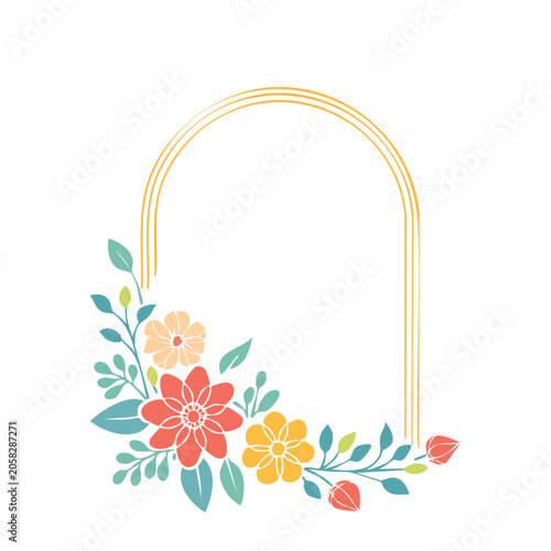 Colorful Floral Arch Illustration