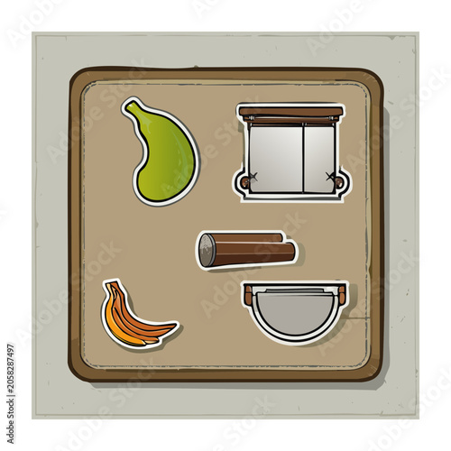 Flat Design Kitchen Utensils and Food Illustration