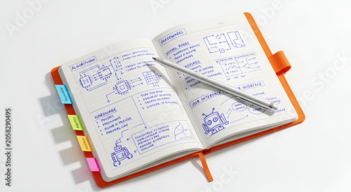 Robotics engineering notebook with algorithm hardware and software design
