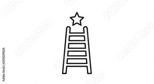 Ladder to Success with Star Icon.