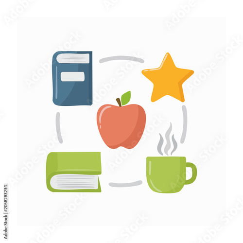 Flat design education icons set