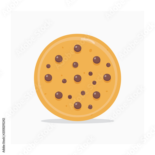 Flat design chocolate chip cookie illustration