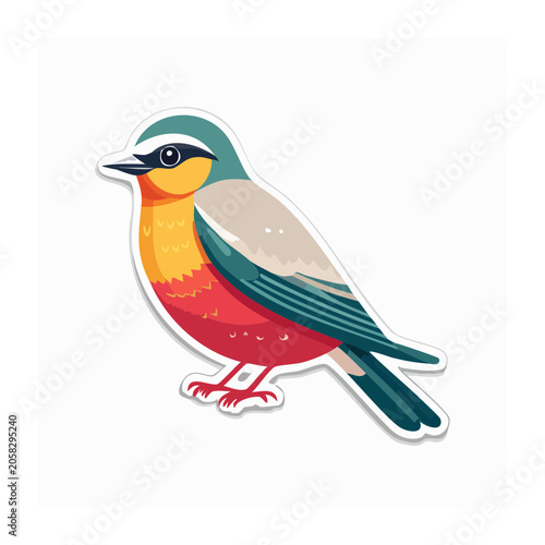 Colorful flat design bird illustration
