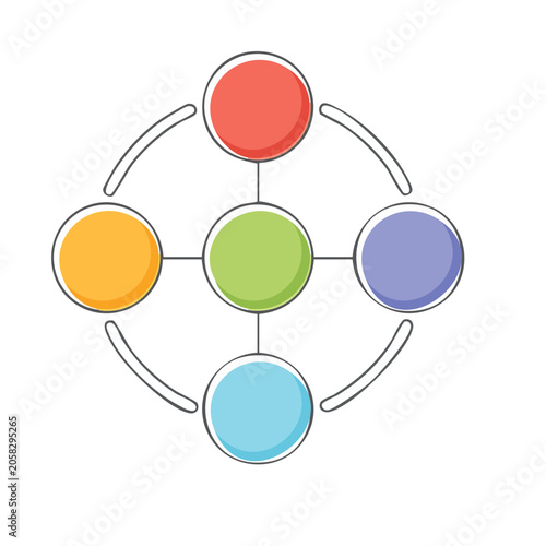 Flat color wheel vector design