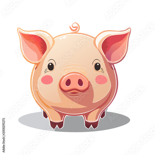 Cute cartoon pig illustration