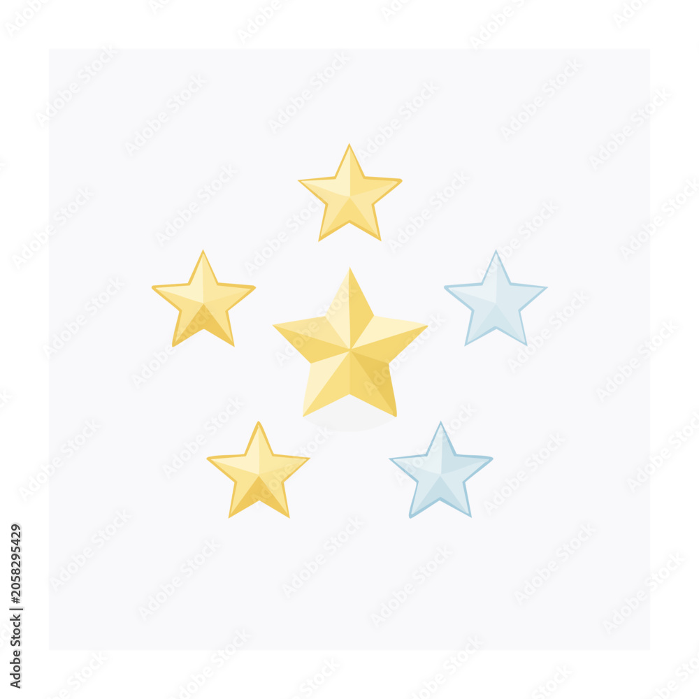 Obraz premium Flat design stars illustration on white background