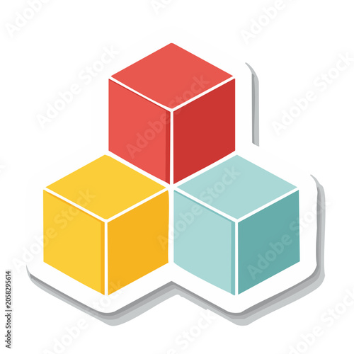Stacked Colorful Cubes Icon