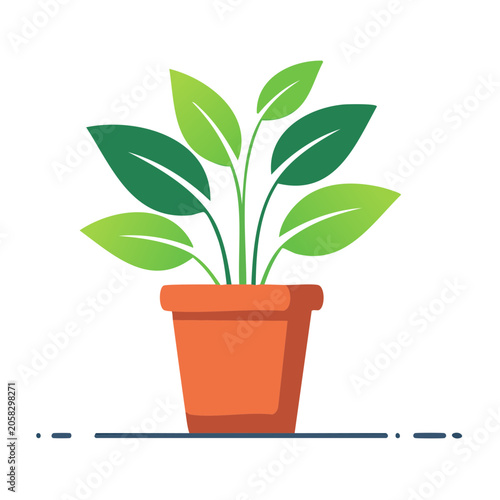 Flat design plant in orange pot