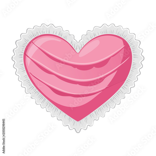 Pink heart symbol flat design vector