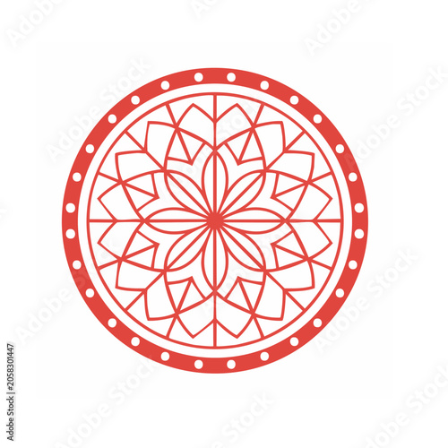 Red and white mandala pattern illustration