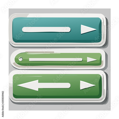 Set of flat design arrow buttons for user interface