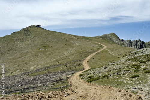 View of the summit of Pico del Lobo in the Sierra de Ayllon, Guadalajara, Spain