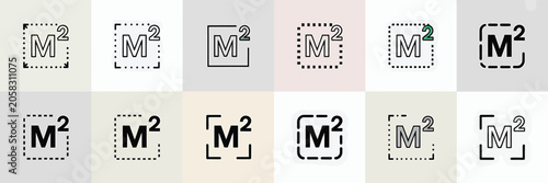M squared logo on colored squares