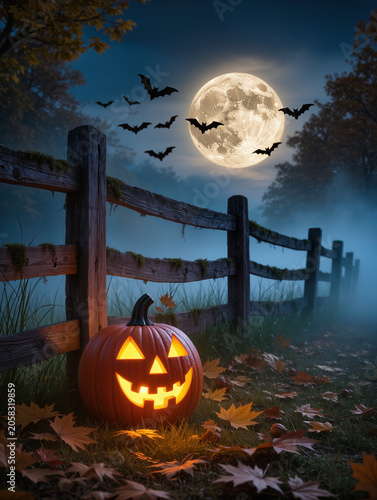 halloween background with pumpkins