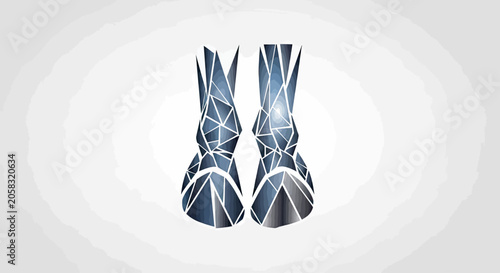 Foto Futuristic crystalline armored boots digital illustration.
