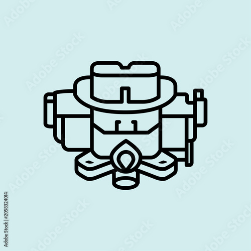 Konstfotografi Classic Car Engine Carburetor Part Icon