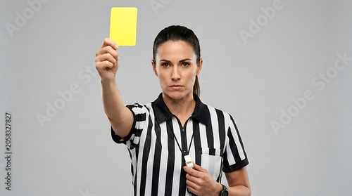football referee showing a yellow card