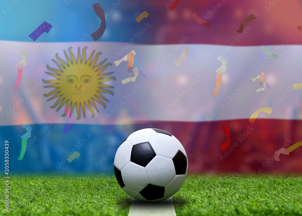 Naklejka premium Football Cup competition between the national Argentina and national Austria.