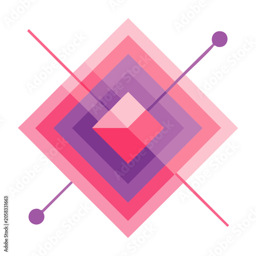 Purple pink red geometric diamond pattern vector