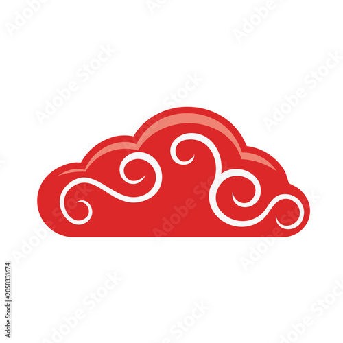 Red heart symbol flat design