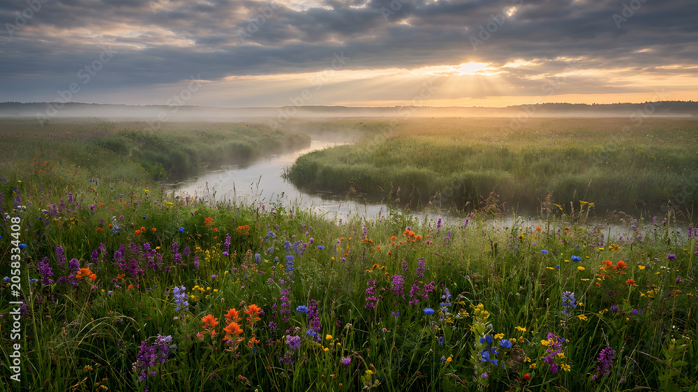 Fototapeta premium morning in the meadow