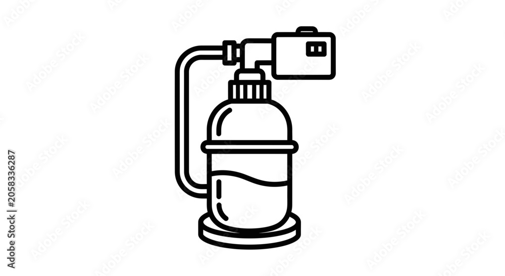 Naklejka premium Water Filter Icon, Clean Water System, Water Purification Device, Simple Line Art