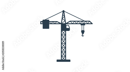 Photos A dark blue silhouette of a tower crane used for construction projects