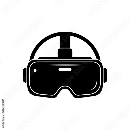 Modern Virtual Reality Headset Emblem With Sleek Minimal Design For Tech Branding Vector illustration