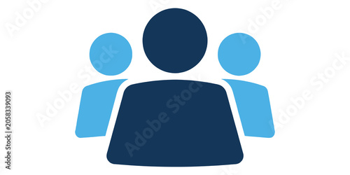Foto Business team icon with leader and corporate group members for teamwork partners
