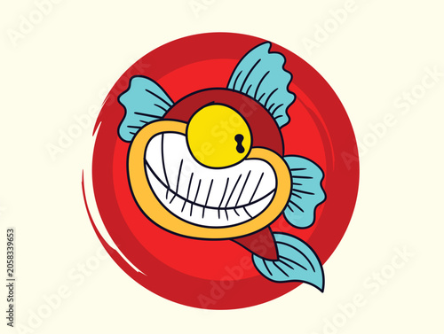 fish illustration with japanese style for kaijune event