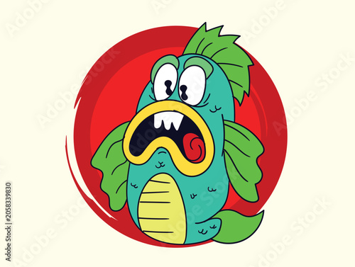 fish illustration with japanese style for kaijune event