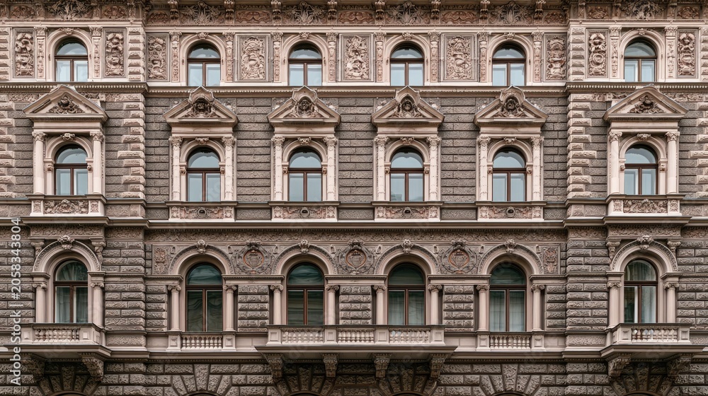 Obraz premium Elaborate historical building facade featuring ornate architecture and detailed stone carvings