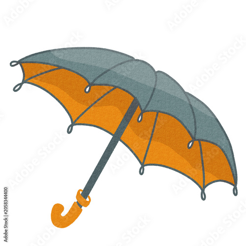 Autumn Rain Umbrella. Cozy Fall Weather Hand Drawn Illustration
