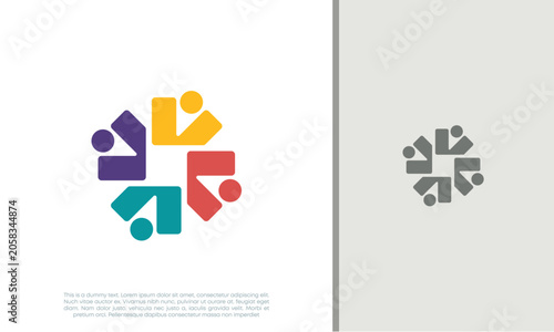 Global Community Logo Icon Elements Template. Community human Logo template vector. Community health care. Abstract Community logo