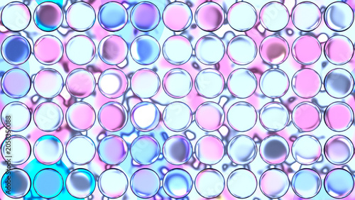 Iridescent Pastel Pink and Blue Glass Spheres Grid