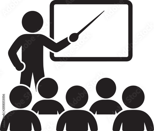 Foto Teacher presenting lesson to students with pointer