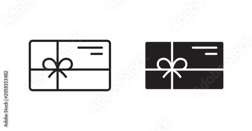 Gift card icon vector design illustrations. line and solid styles