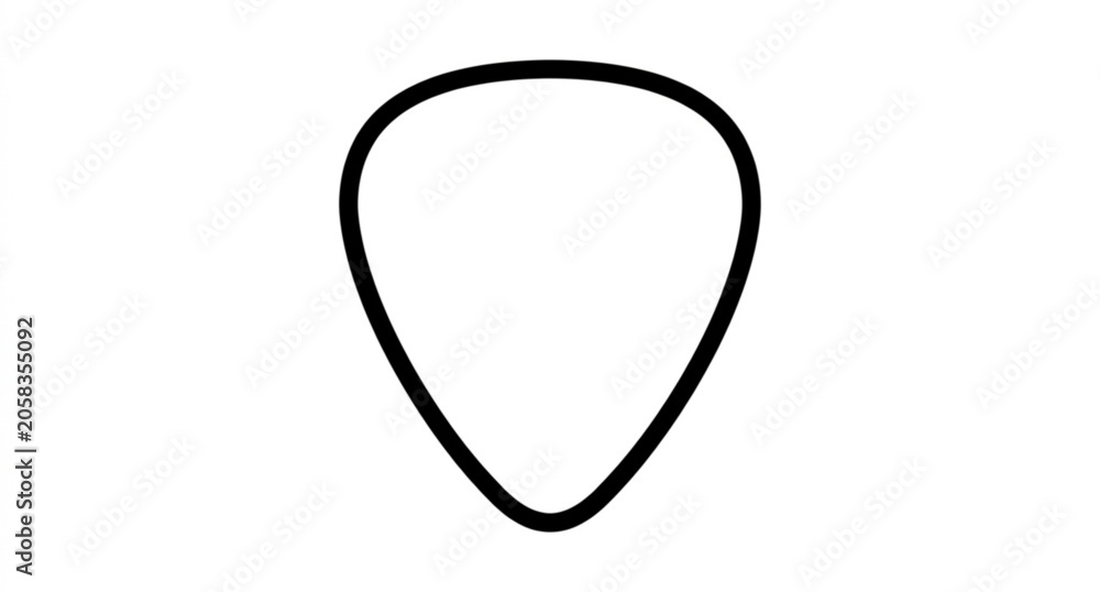 Obraz premium Guitar pick line icon vector isolated on white