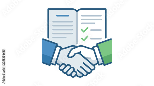Slika na platnu Handshake business agreement partnership contract.