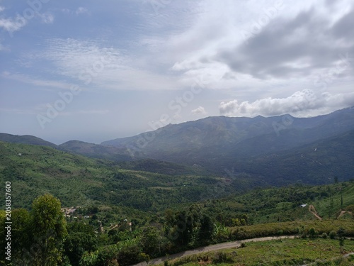 mountain landscape with clouds in Kodaikanal , tamil nadu ,india