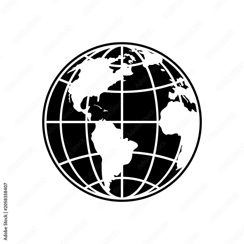 Obraz premium earth globe logo icon
