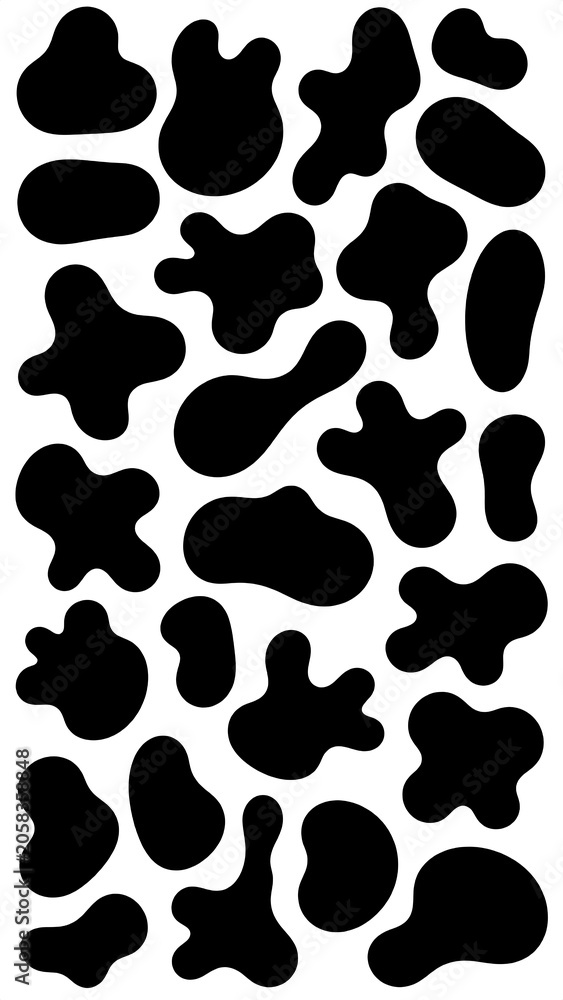 Fototapeta premium A collection of 20 black abstract shapes on a white background