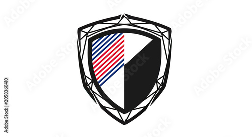 Abstract geometric shield crest logo icon.