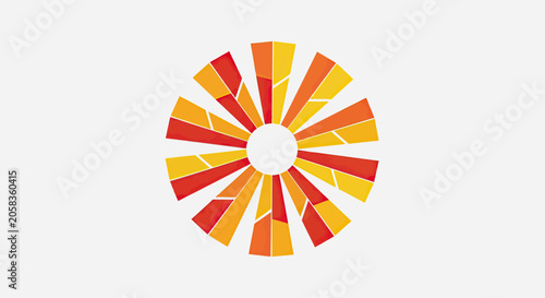 Abstract geometric sun circle design.
