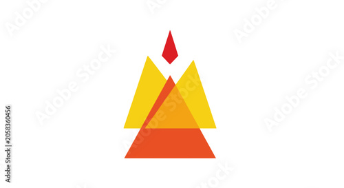 Abstract geometric triangle layers in warm colors