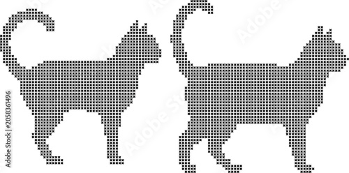 Konstfotografi Two cats cross stitch pattern domestic animals with stitch pattern
