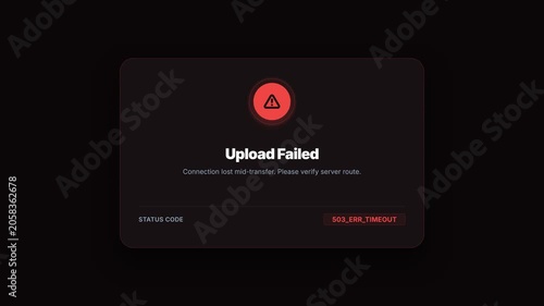 Upload process, detailed progress bar display, blue circle icon with upward arrow, black background, dynamic loading animation, symbolizing data transfer, technology, and communication.