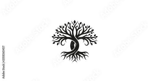 Foto Celtic tree of life black silhouette
