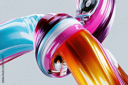 Vibrant futuristic music mix with colorful fluid wave shapes